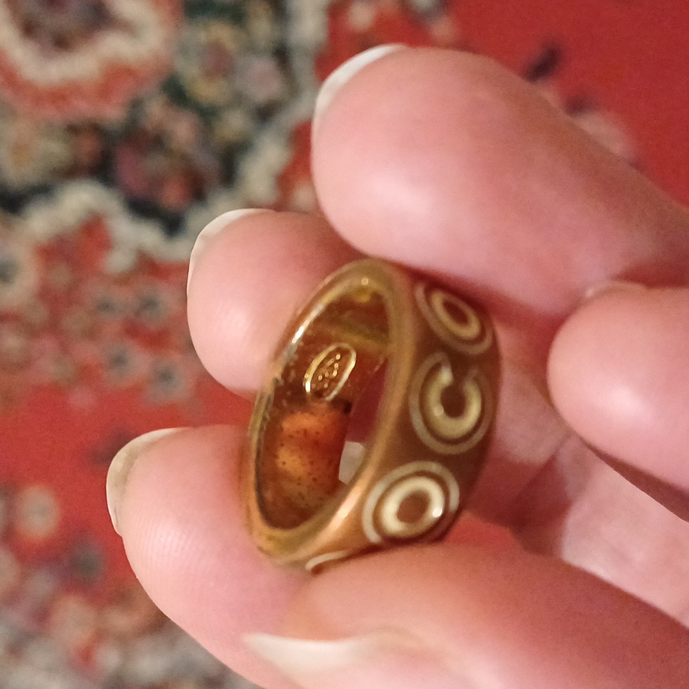 $800 Authentic CHANEL Ring Gold COCO Japan Size US 5,5 6 Made in France EUC rare - Picture 9 of 13